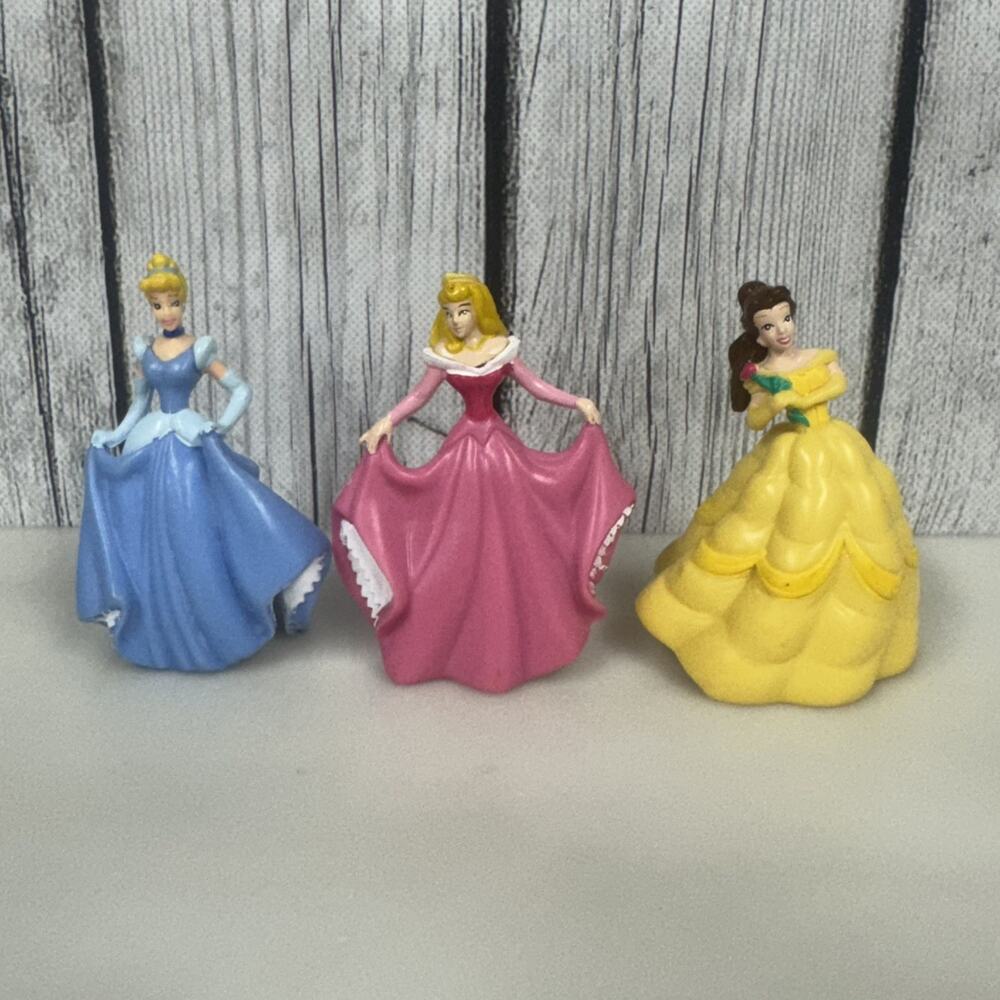 Disney Princess Figures Belle Cinderella Aurora Cake Toppers DecoPac 3" Tall